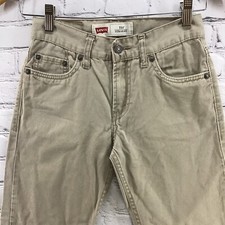 Levis 514 Boys Sz 12 Regular Khaki Tan Denim Straight Leg Jeans Flaw