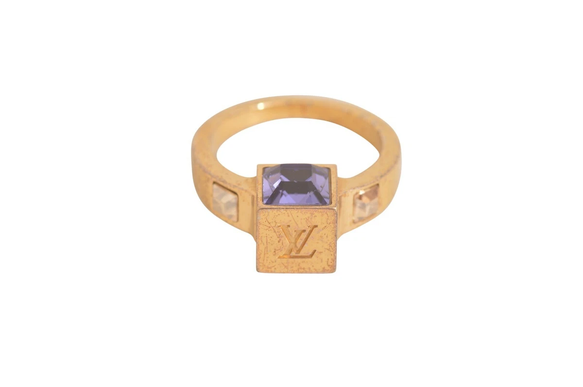 Louis Vuitton Purple / Gold Plated Collar Gamble Ring M65099