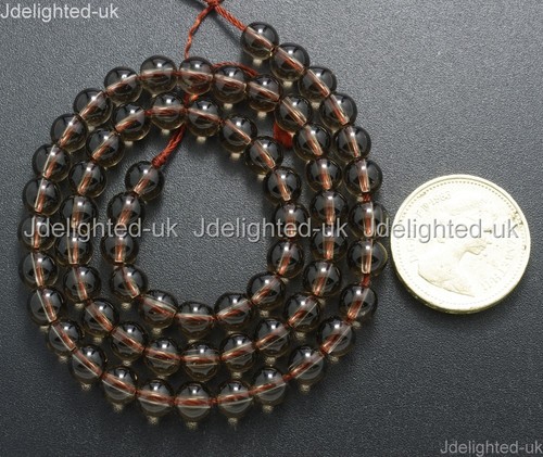 Natural Smoky Quartz Gemstone Round Beads 2mm 3mm 4mm 6mm 8mm 10mm 12mm 15.5" - Picture 5 of 15