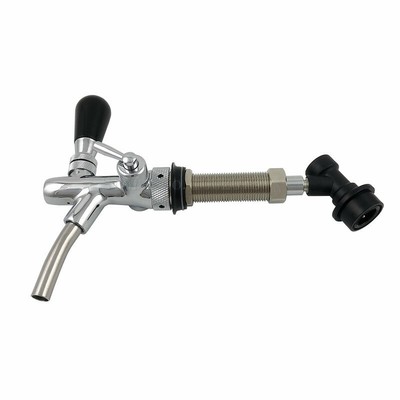 Chrome Beer Faucet Kit Tap Shank Homebrew Dispenser With Ball Lock