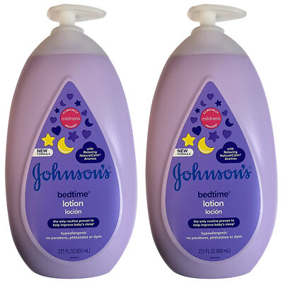 2-QTY New Johnson's Baby Moisturizing Bedtime Baby Body Lotion, Coconut Oil & Re