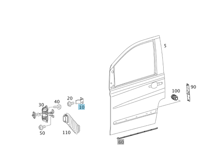 Mercedes-Benz VITO 639 Front Left Door Hinge A4477208300 Genuine 