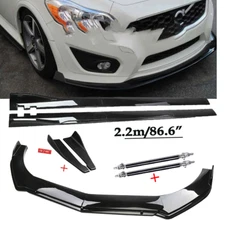 Front Bumper Lip Spoiler Chin Splitter For Volvo C30 C40 C70 Gloss Black Bod Kit
