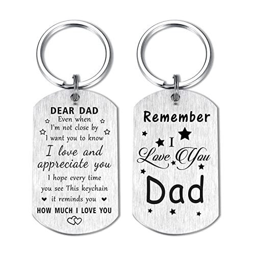 Dad Fathers Day Keychain for Dad - Remember I Love You Dad Gifts