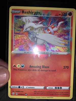 Pokemon Shining Fates Reshiram Amazing Rare 017/072 #2 | eBay