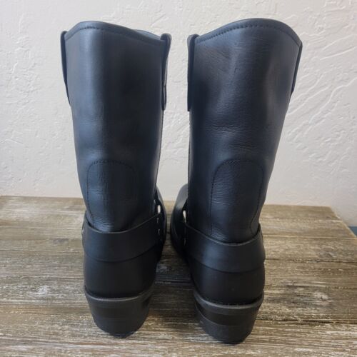 GEAR BOX Boots Mens Size 11D Black Leather Harness Biker Motorcycle 9115 Sq Toe - Picture 3 of 24