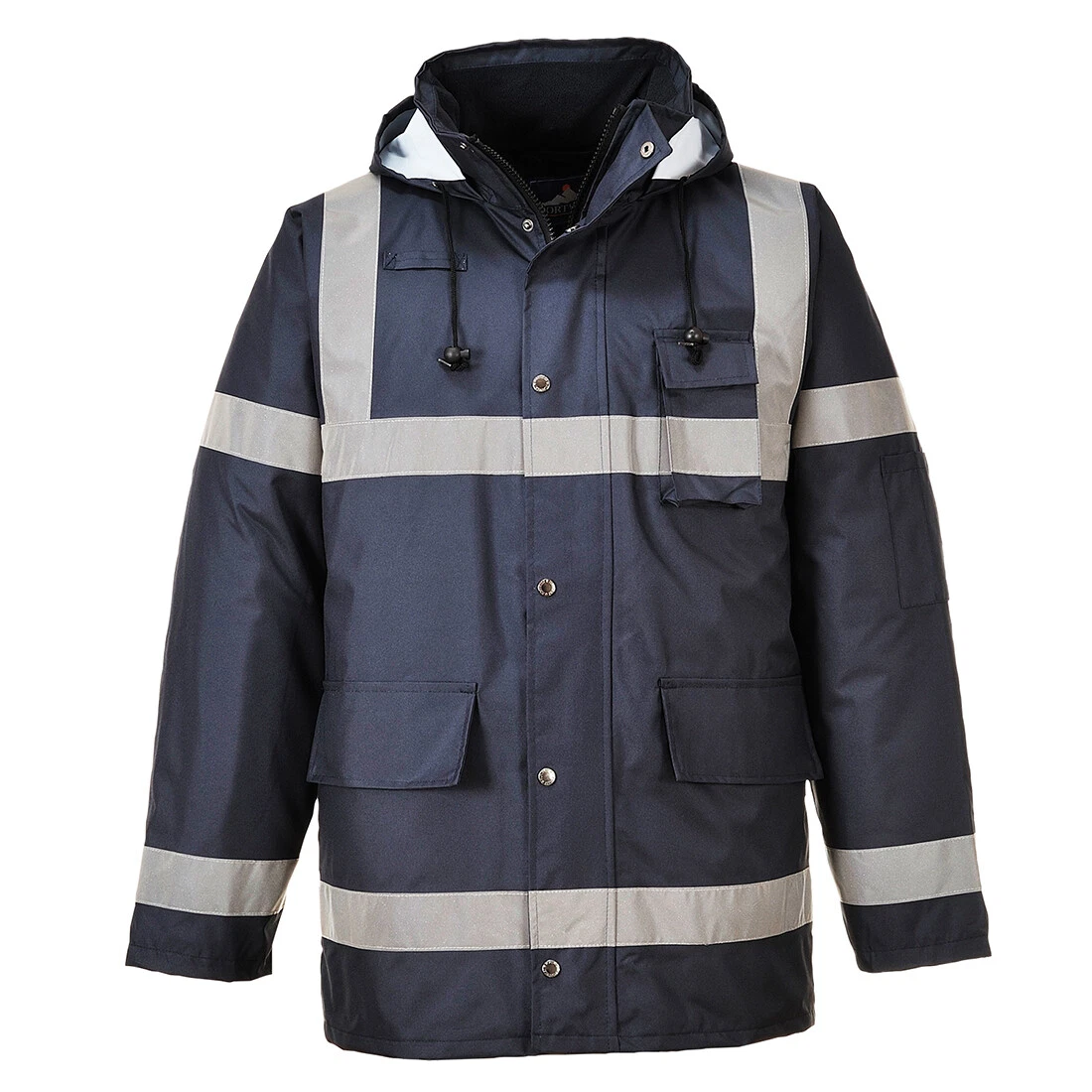 Portwest US433 Iona Lite Reflective Waterproof Quilt Lined Hooded Safety Jacket image 2