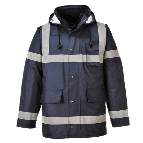Portwest US433 Iona Lite Reflective Waterproof Quilt Lined Hooded Safety Jacket image 2