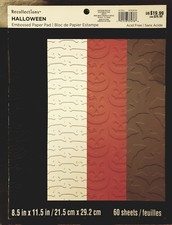 RECOLLECTIONS HALLOWEEN EMBOSSED PAPER PAD 8.5  x 11  , 60 SHEETS