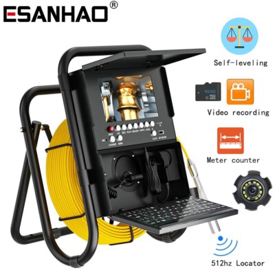 30m HD Sewer Pipe Inspection Camera with 512hz Locator Keyboard Self-leveling