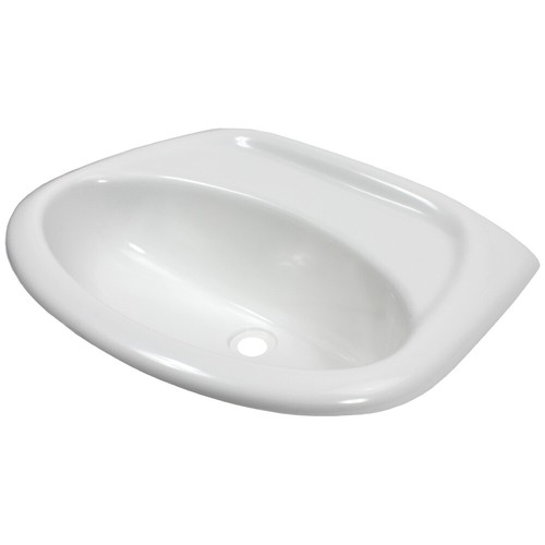 Lavabo Per Camper, Roulotte, Caravan - In Plastica Bianca, Dimensioni 37x27x12,8 Cm