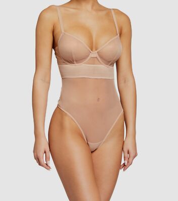 $239 Else Women's Beige Scoop Neckline Square Back One-Piece Underwire Bra XS