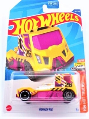 Rennen Rig Hot Trucks 10/10 Yellow & Pink 1:64 Diecast