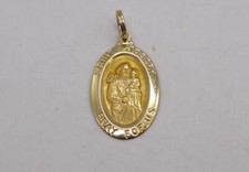 Saint Joseph Pray For Us 14kt Stamped Yellow Gold Oval Pendant