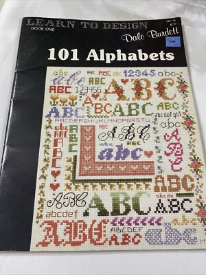 101 ALPHABETS Learn to Design #DB-115 Book 1 Cross Stitch By Dale Burdett VTG
