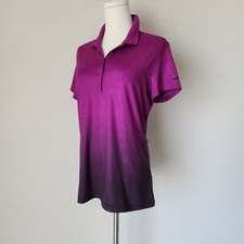 NEW Nike Golf Dri-Fit Polo Shirt Short Sleeve Purple Ombre Women's M