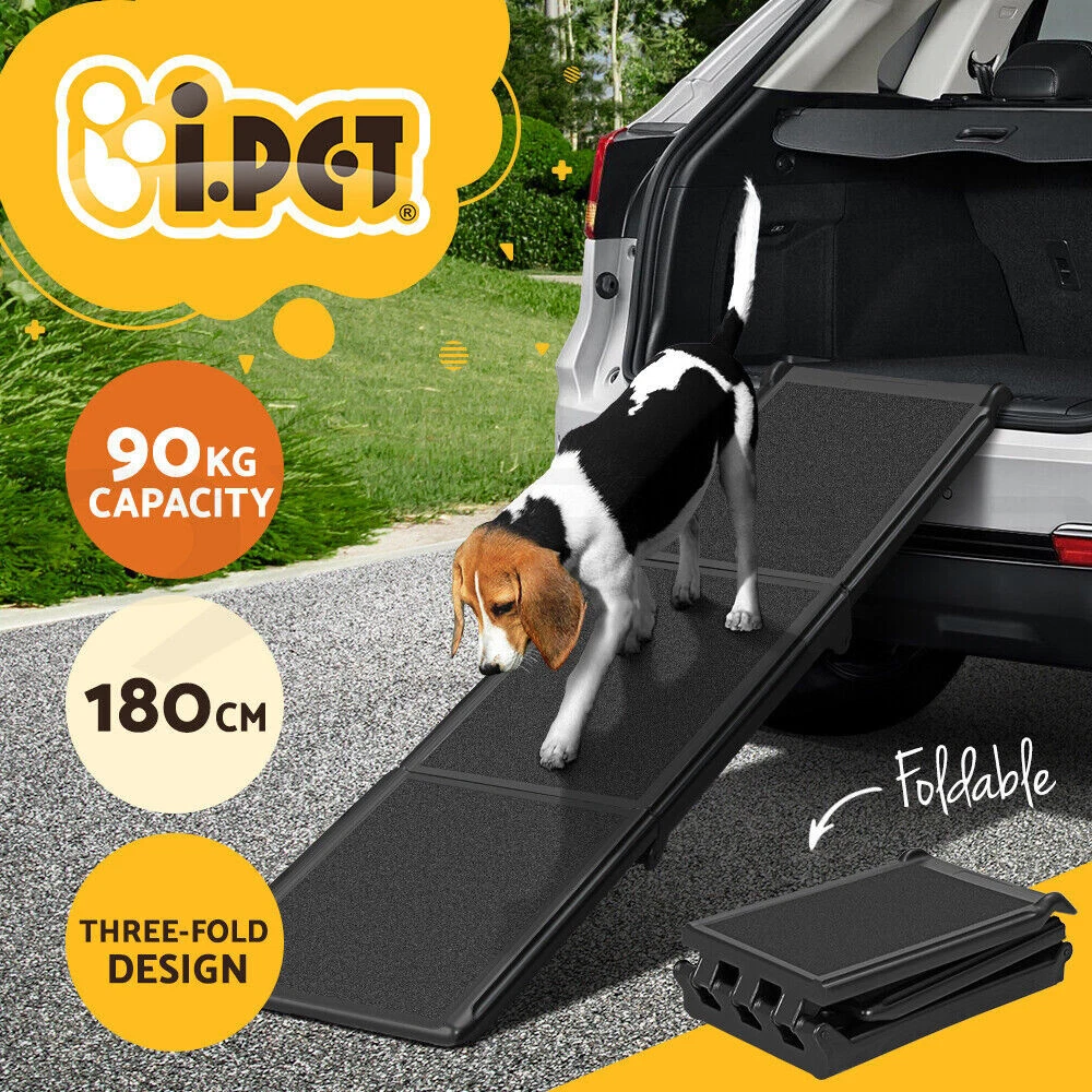i.Pet Dog Ramp Pet Ramp Car Stairs Steps Travel Ladder Foldable
