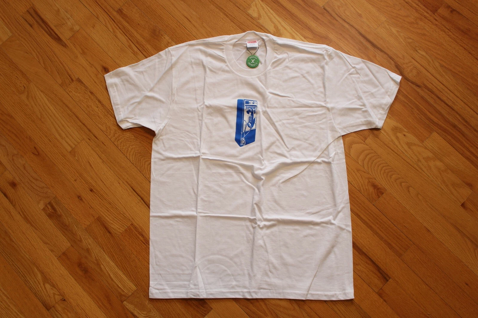 T shirt blanc Supreme Payphone FW18 taille Grand L DS neuf téléphone 2018