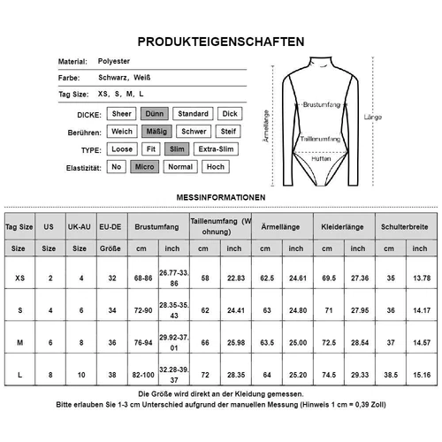 Sexy Langarm DAMEN BODY Spitzenbody Stringbody Bodysuit Dessous Unterwäsche Neu - Bild 4 von 15