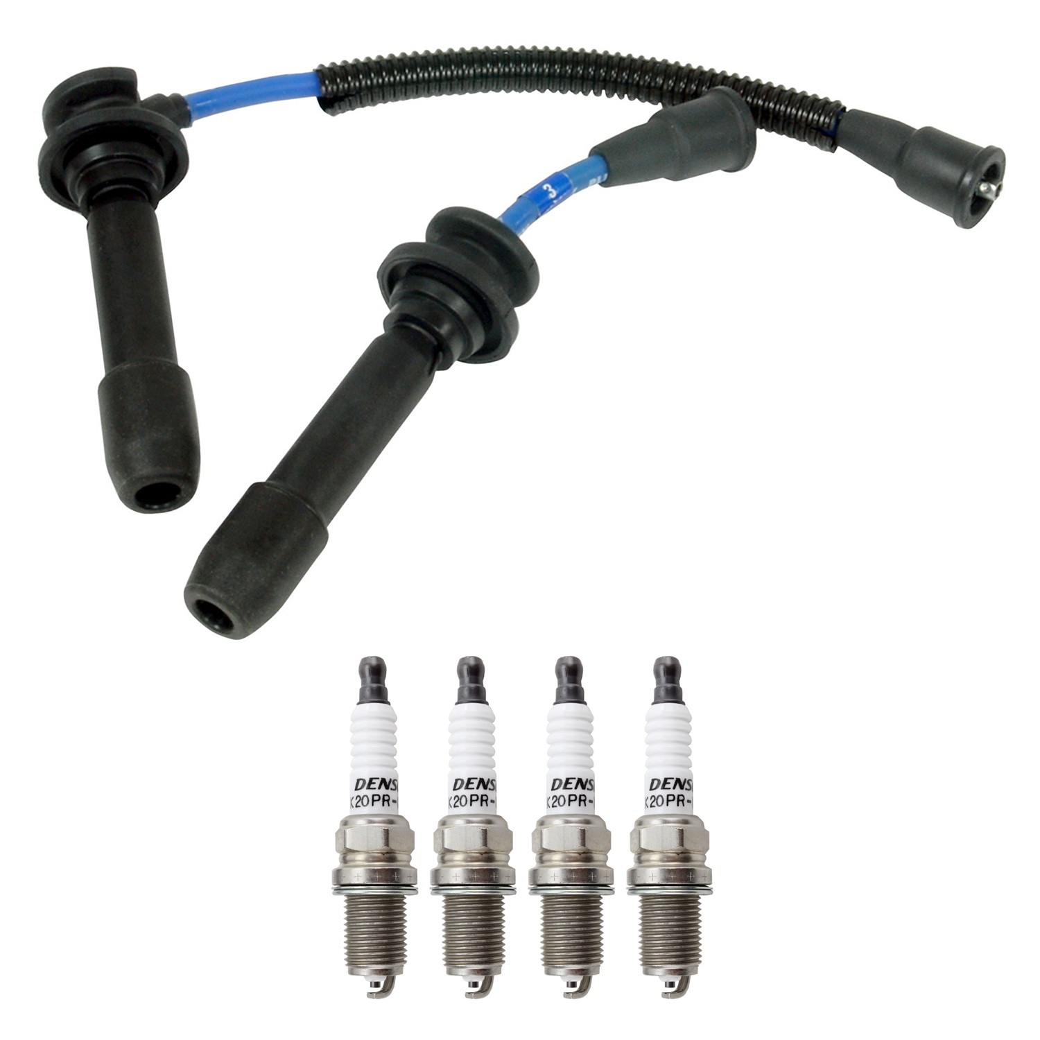 NGK Wire Set  Denso 4 Standard Spark Plugs Kit for Kia Sephia Spectra 1.8 L4