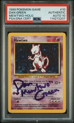 PSA AUTO 10 Mewtwo Holo #10 Dan Green Autograph 1999 Pokemon Game