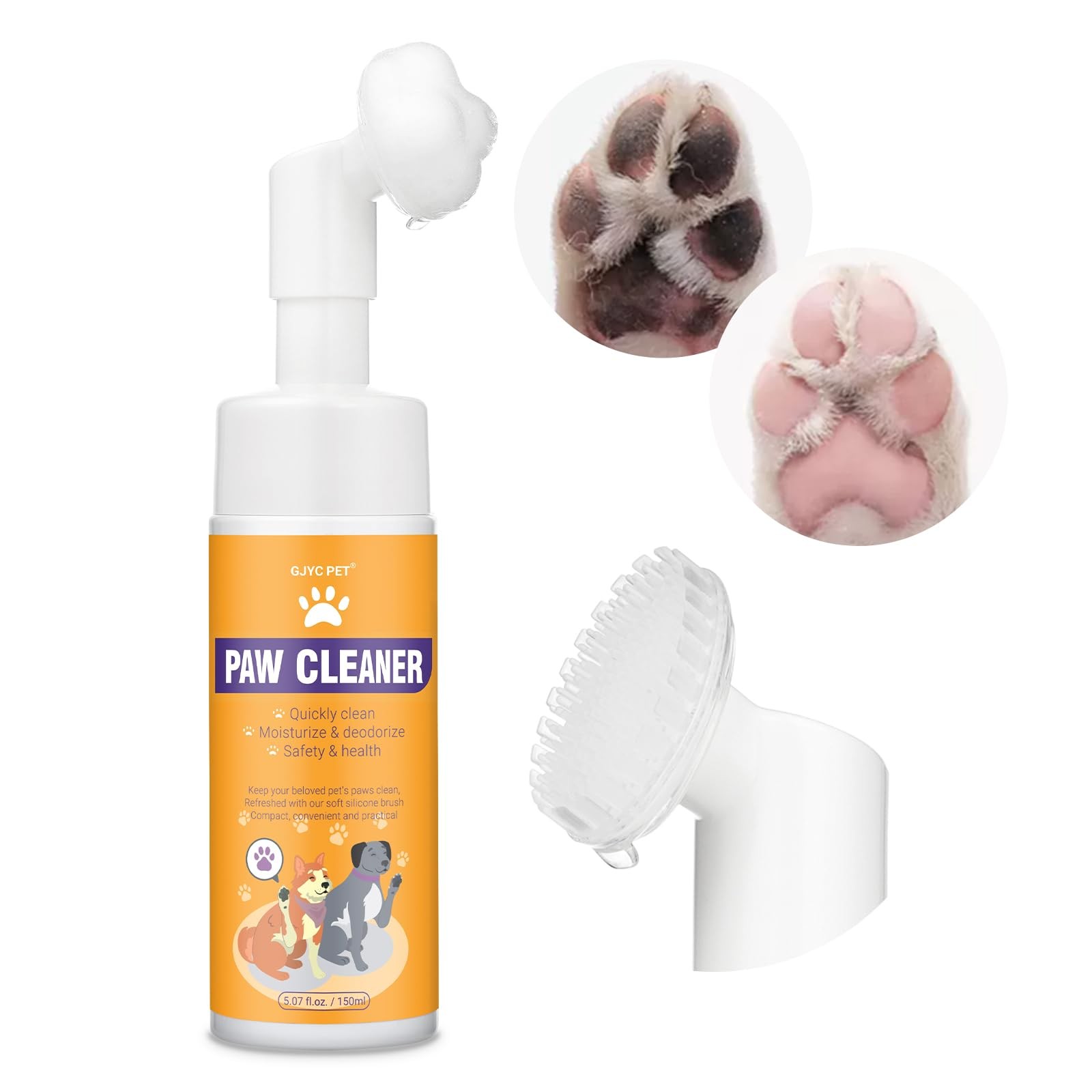 Wellpoint Cap GJYC PET Paw Cleaner for Dogs and Cats,Magic Foam - Clean Paws 5.07 Fl ...