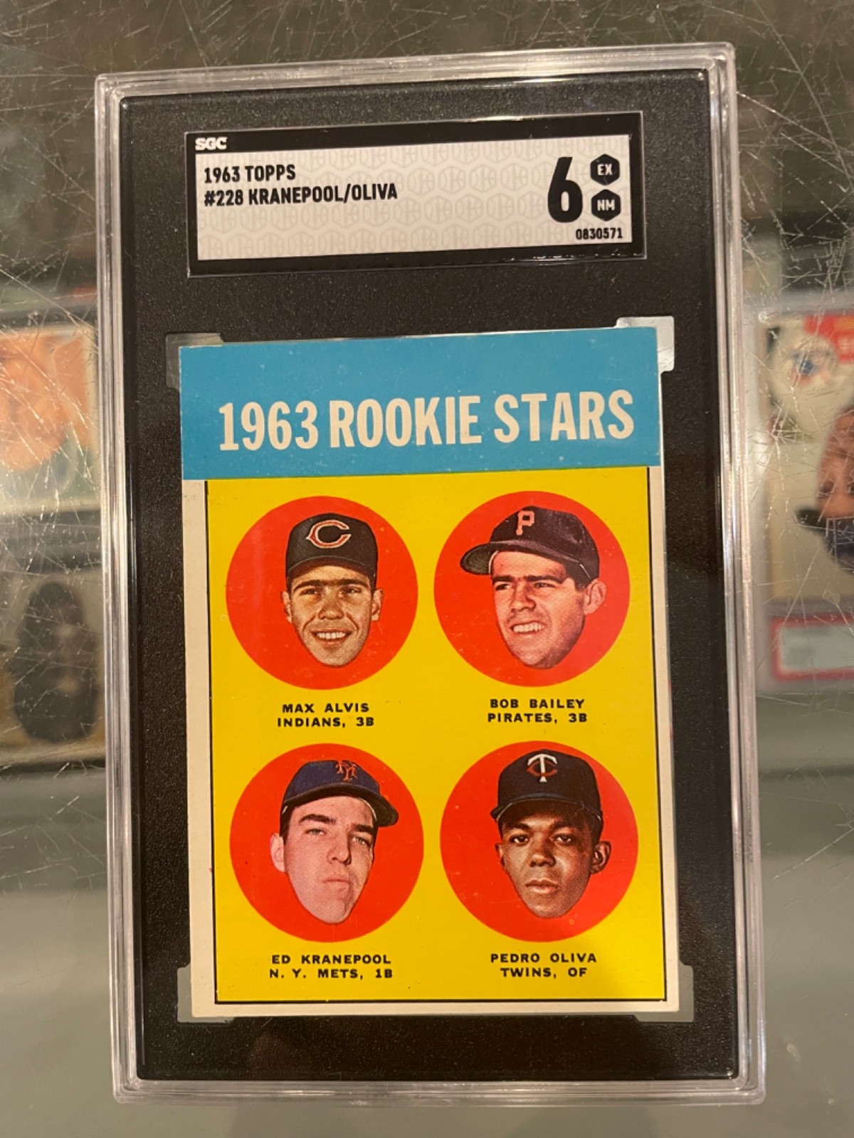 1963 TOPPS #228 ROOKIE STARS TONY OLIVA TWINS BASEBALL CARD SGC 6 EX/MT