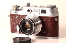 FED 3 RED Serviced LEICA Rangefinder film 35mm Camera Industar 26M Lens 2.8/52mm