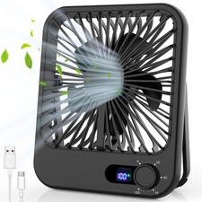 Small Desk Fan, 100 Speeds Personal Fan Portable Rechargeable with Battery Po...