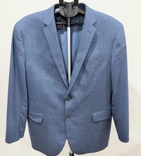 Jos A Bank 1905 Men  s Slim Fit Glen Check Blue Sport Coat Blazer Size 46R