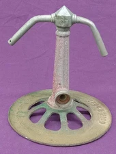 Vintage Gold Label Red Cast Iron Rotary-Style Lawn Sprinkler HB Sherman Mfg Co