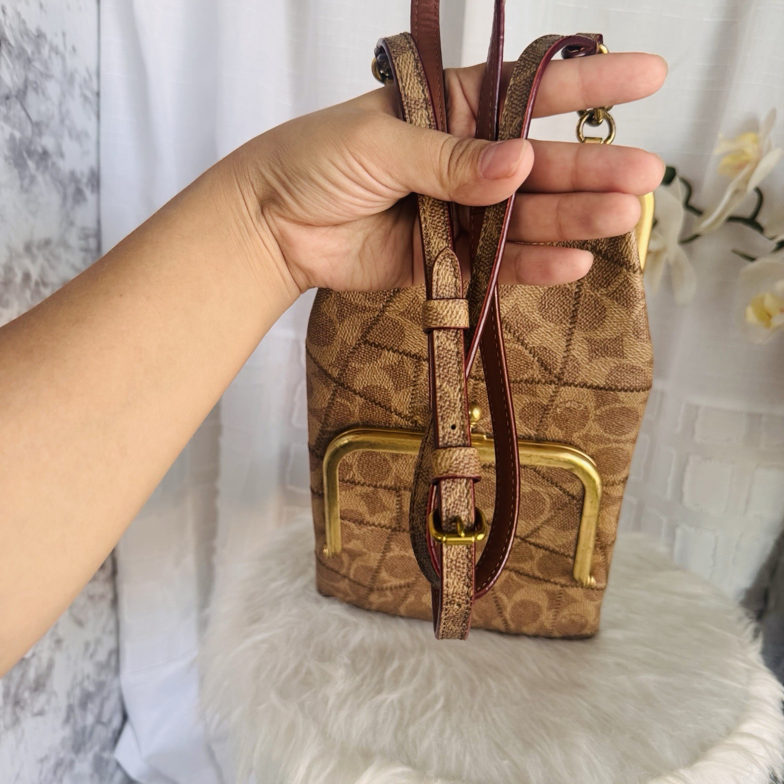 COACH 1941 DOUBLE FRAME SIG PATCHWORK CROSSBODY B… - image 11