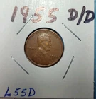 1955D/1955D Lincoln Cent 1955D Over 1955D / Fine F with Details / Low Shipping