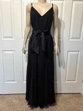 White By Vera Wang Evening Gown With Sash Black Formal Party Dinner Size 22