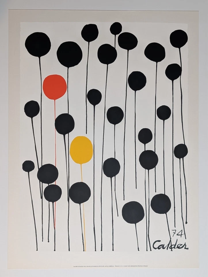 Alexander CALDER, Serigrafie, Red and Yellow Among Blacks 1974, Nouvelles Images