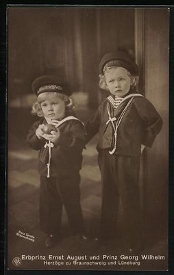 AK Erbprinz Ernst August und Prinz George Wilhelm von Braunschweig, die Jungen  