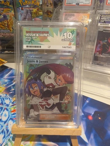 Jessie & James #68 Pokemon Hidden Fates ACE 10 Perfect Sub grades