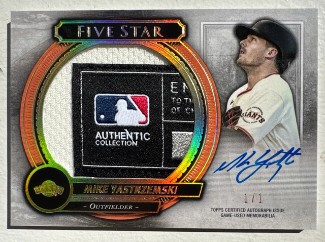 2021 Topps Five Star Mike Yastrzemski Laundry Tag Auto 1/1 Jumbo Prime Relic