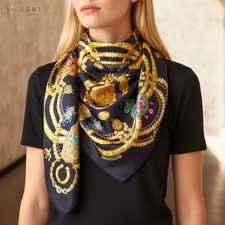 RARE VINTAGE HERMES Silk Scarf "Kosmima" Carre 90 designed by Julia Abadie