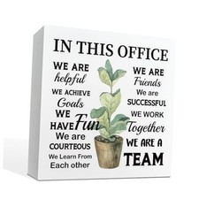 In this Office Sign, Wood Box Sign Tabletop Decor, Inspirational Style 09