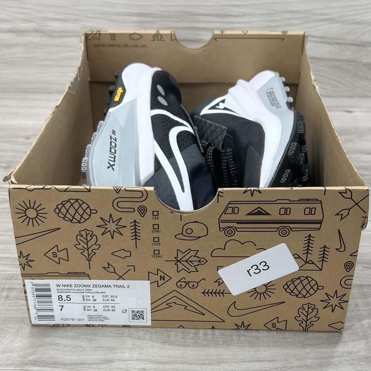 dmユニ黒2白1び1ブ5 Nike ZoomX Zegama 2 Black Wolf Grey FD5191-001 Women's Size 8.5 | eBay