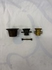 Antique Brass Mortars & Pestle Set Lot of 3  — photo 3