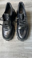 Prada Monolith Brushed Leather Lace-up Shoes