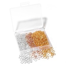 1000 Pcs 4mm Open Jump Rings Silver, Gold and Rose 4mm, Color mixing