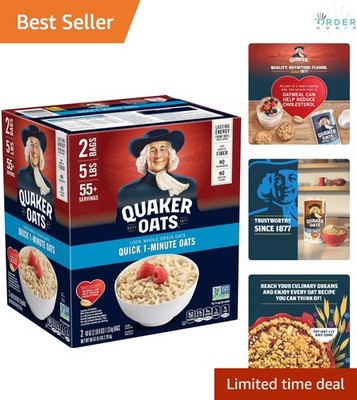 Quick Oatmeal Non GMO 2.5 Pound Pack of 2 Heart Healthy Whole Grains