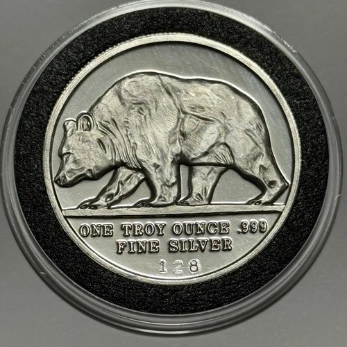 RARE 1986 California Jubilee #128 Coin 1 Troy Oz .999 Fine Silver Round 1of 1000