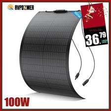 100W Flexible Solar Panel 12V Portable for Camping/RV/Home/Car Battery/Rooftop