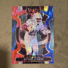 2025 PANINI SELECT RED AND BLUE SHOCK DE'VON ACHANE 81 DOLPHINS FOOTBALL