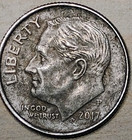 2017 P Roosevelt Dime Obverse and Reverse Dark Patina Toning 2.2 Grams — photo 1