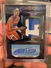 2022 OUSMANE DIENG PANINI OBSIDIAN ELECTRIC ETCH FOTL BLUE AUTO PATCH 13/16 JSY#